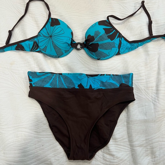 Skye Swimwear | Swim | Vintage Skye Swimwear Blue And Brown Bikini Swim ...